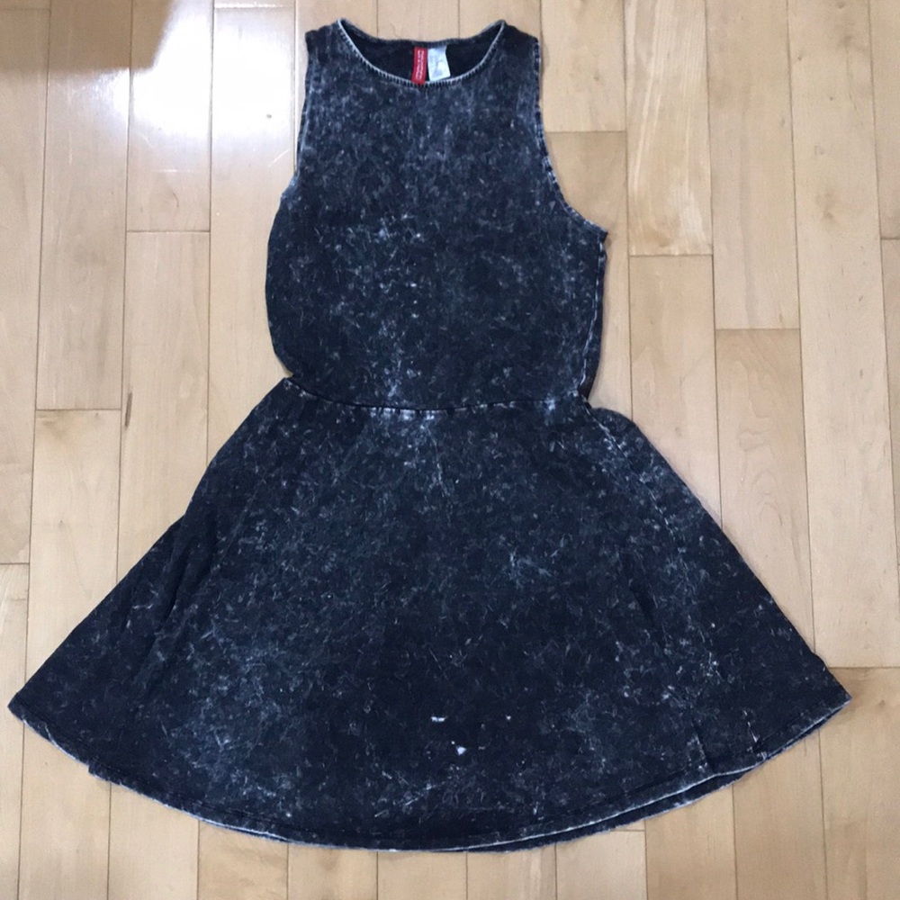 Vintage distressed black skater dress